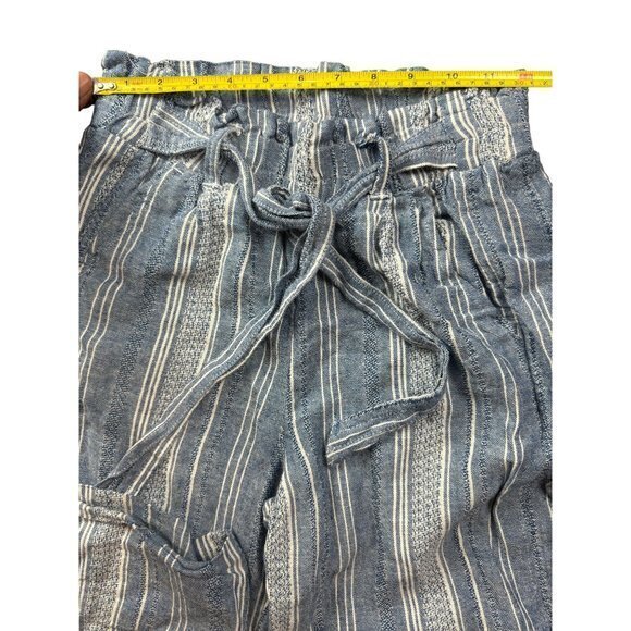 SO brand Blue & White Striped Wide Leg High Rise Linen Pants SIZE S | E1 - Picture 4 of 6